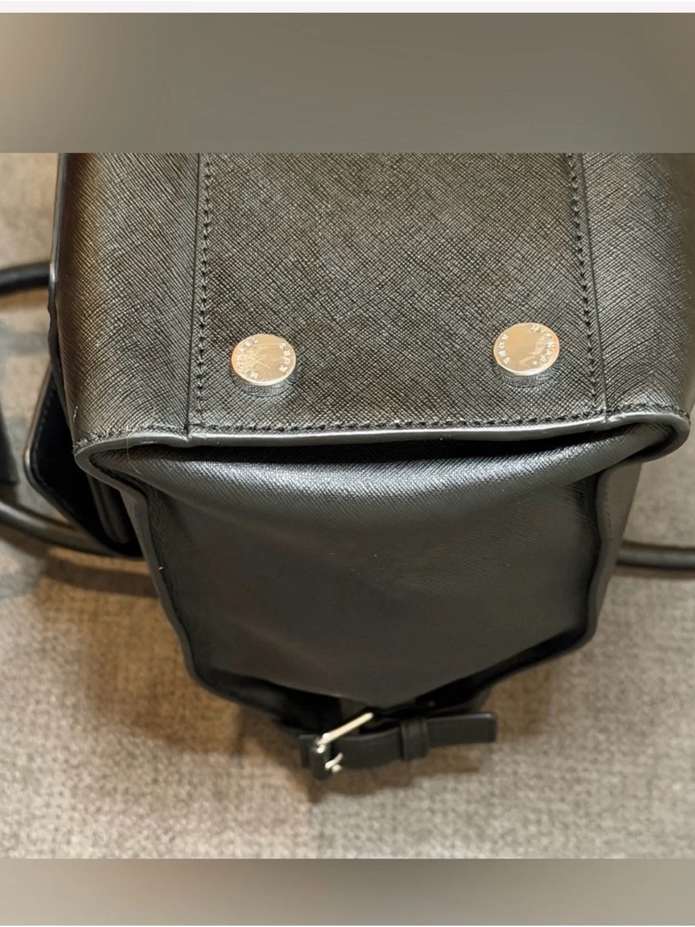 Michael Kors Black Saffiano Satchel with MK Charm